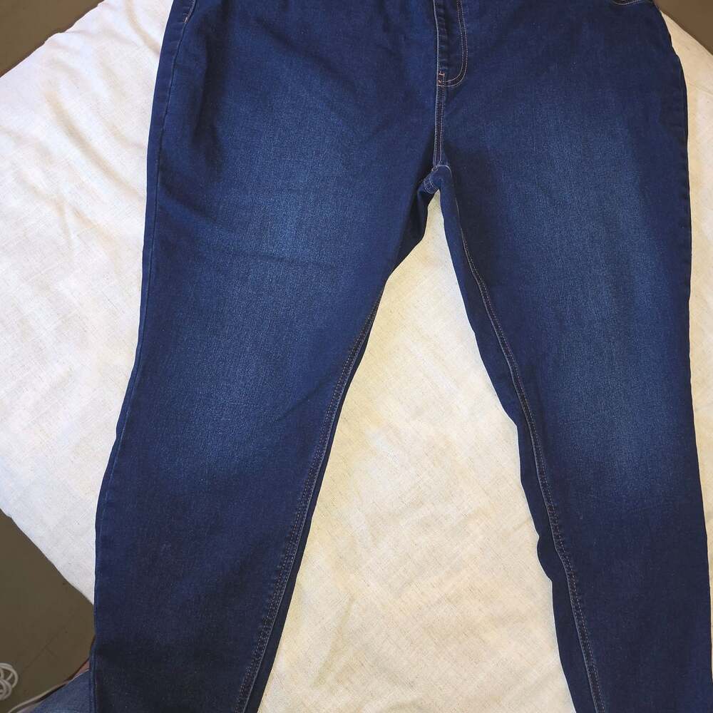 Terra & Sky Women's Plus Size 2X 20W-22W Dark Wash Stretch Skinny Jeans